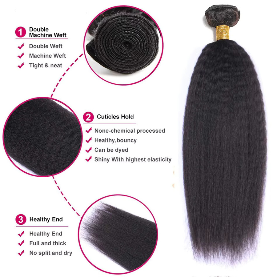 COVERQUEEN Remy-Haarverlängerungen, Kinky Straight, 30 Zoll, Unisex - Bild 2