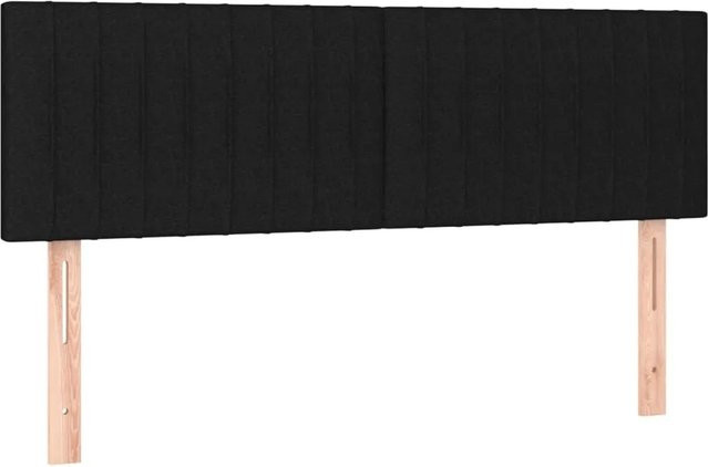 vidaXL LED Kopfteil Schwarz mit USB-Ladeport und integrierter Beleuchtung, Stoff, B: 144 cm, T: 5 cm, H: 78-88 cm - Bild 1