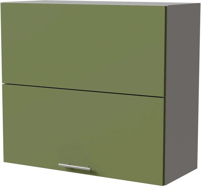 Feldmann-Wohnen Klapphängeschrank Brerra in Grau und RAL 6025 Farngrün Matt, B/T/H: 80 x 32,5 x 72 cm - Bild 1