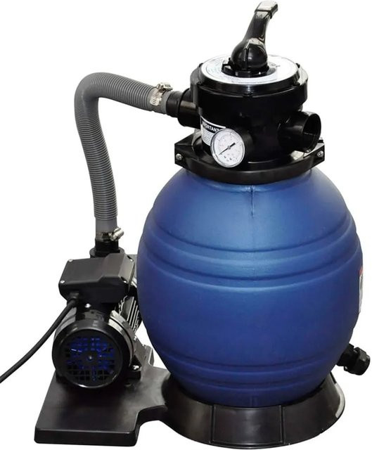 vidaXL Sandfilterpumpe für die Poolfiltration, 400 W, 11.000 l/h, Blau - Bild 1