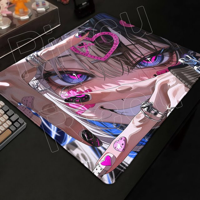 Riccu Anime-Mädchen Mauspad E-Sports Punk Schreibtischunterlage Multicolor - Bild 1