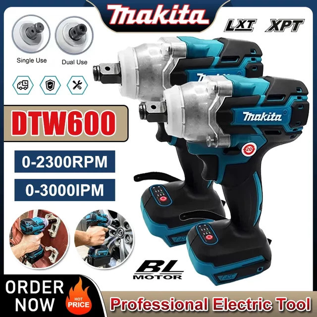Makita DTW600 18V Akku-Schraubenschlüssel mit 1/2 Zoll Antrieb und bürstenlosem Motor 3100 IPM - Bild 1