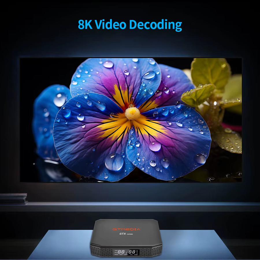 GTMEDIA GTX COMBO Android 9.0 TV-Box mit 4K/8K Unterstützung, DVB-S2/S2X, T2, C2, 2GB RAM, 32GB Speicher, CA-Kartensteckplatz und Bluetooth in Schwarz - Bild 3