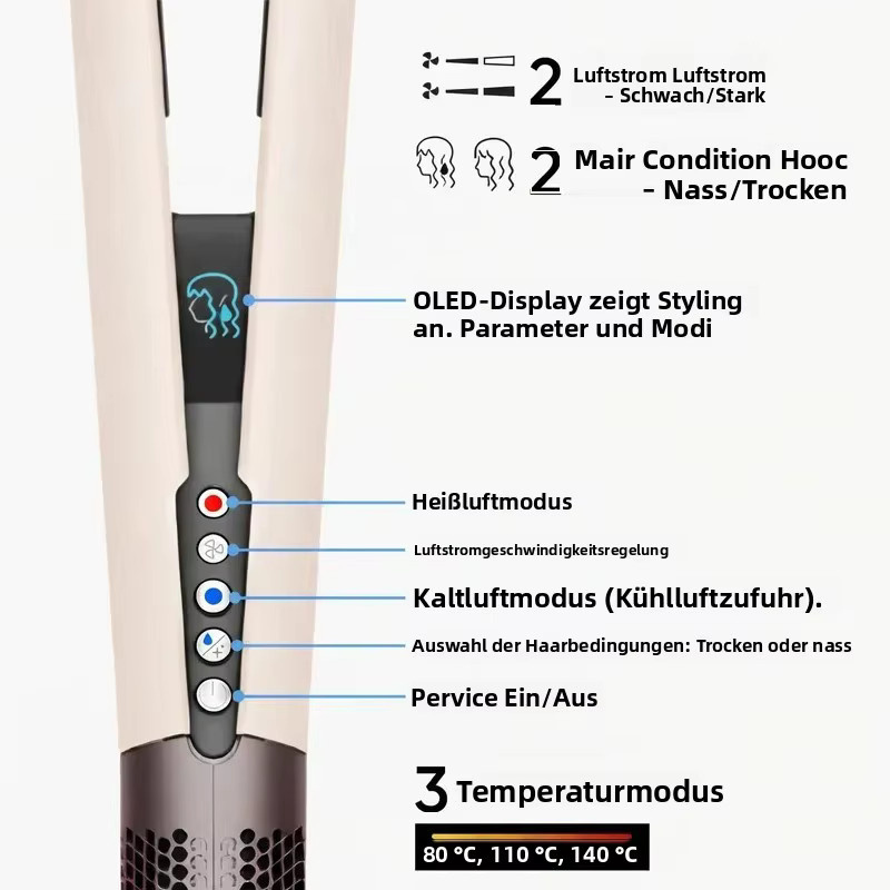 SenCiciMen 2-in-1 Haarglätter und Haartrockner mit Negativ-Ionen-Technologie für Herren - Bild 2