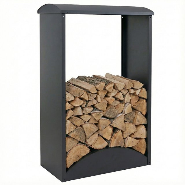 MCW Brennholzlager P77 Holzregal aus Metall in Anthrazit B/T/H: 160 x 50 x 98 cm - Bild 1