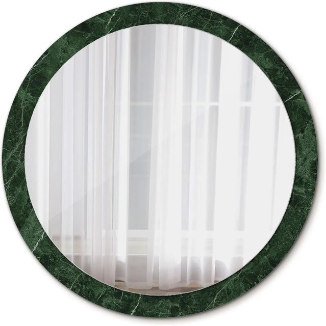 Tulup Rundspiegel mit grünem Marmor Motivdruck Durchmesser: 100 cm - Bild 1
