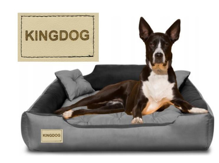 Kingdog Hundebett aus Mikrofaser in Grau, rechteckiges Design - Bild 5