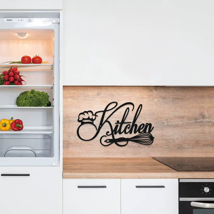 DDPNKL Küchenschild Wanddekoration aus Metall im rustikalen Bauernhaus-Stil, Schwarz - Bild 3