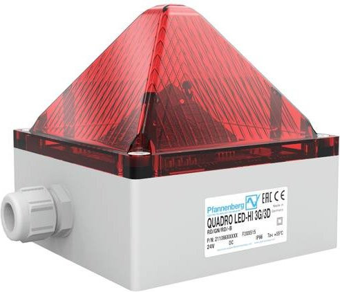 Pfannenberg LED-Leuchte QUADRO in Rot aus Kunststoff - Bild 1