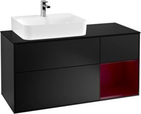 V&B Waschtischunterschrank Finion in Schwarz lackiert, Breite: 120 cm, Tiefe: 50,1 cm, Höhe: 50,1 cm - Bild 1