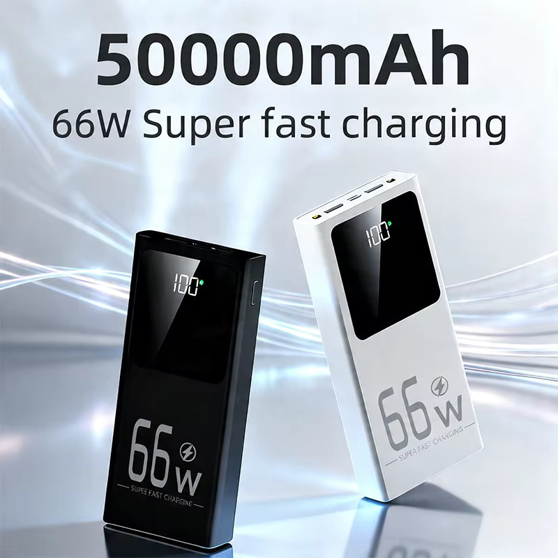 Cohana Hochleistungs-Powerbank 50000mAh mit 66W Schnellladefunktion, Tragbares Ladegerät für iOS und Android in Schwarz mit LED-Taschenlampe und Mehrfachladefunktion für 3 Geräte - Bild 5
