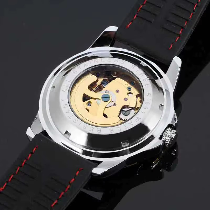 FORSINING Armbanduhr Automatik, Skeleton, Schwarz, Kautschukband, Herren - Bild 2