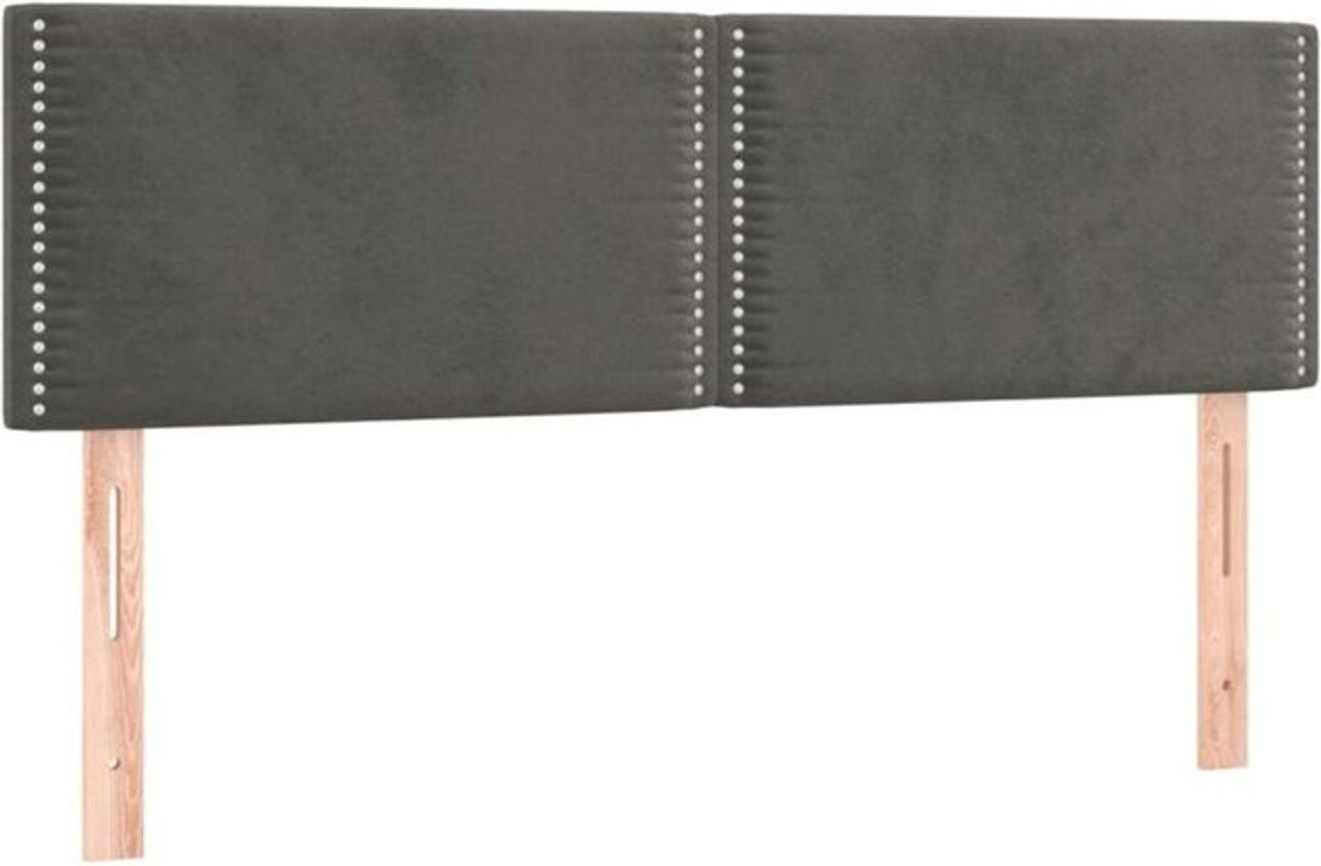 Vidaxl Kopfteile 2er Set aus Samt in Anthrazit Grau, Modernes Design, B/H: 72 x 78/88 cm, Tiefe: 5 cm - Bild 1