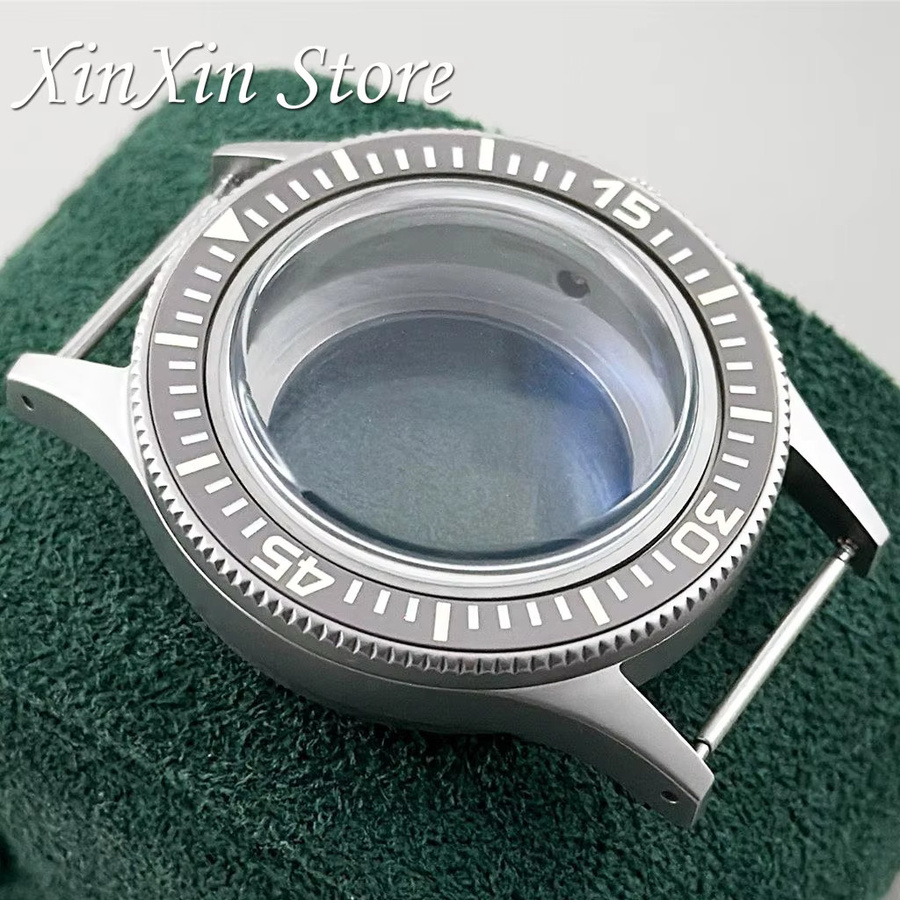 XINGHAN Uhrengehäuse Titan, 40mm, Silber, Vintage, AR Saphirglas - Bild 3