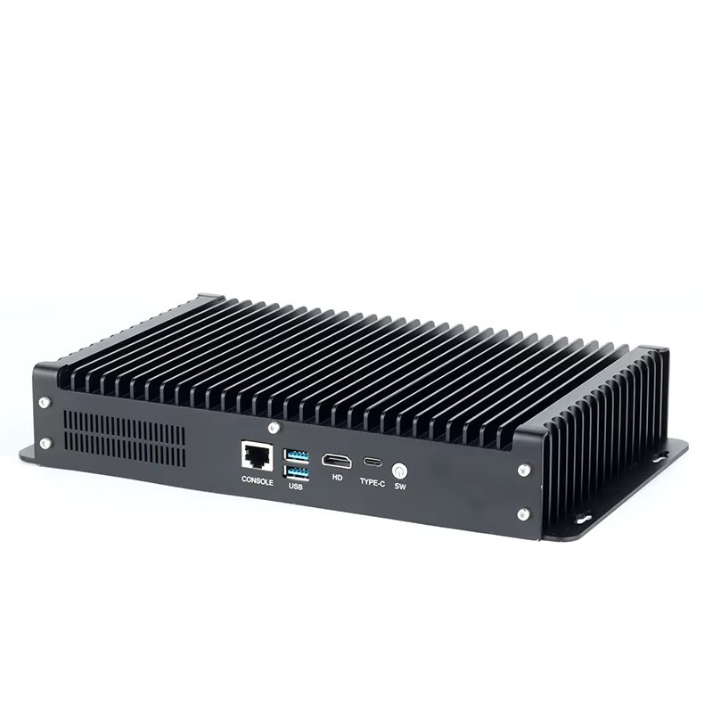 YCSD Lüfterloser Industrie-Mini-PC mit Intel i5-1235U, 6x 2,5G Ethernet, 2x 10G SFP+, 4G/5G LTE, WLAN, 2x DDR5 und M.2 SSD in Schwarz - Bild 2