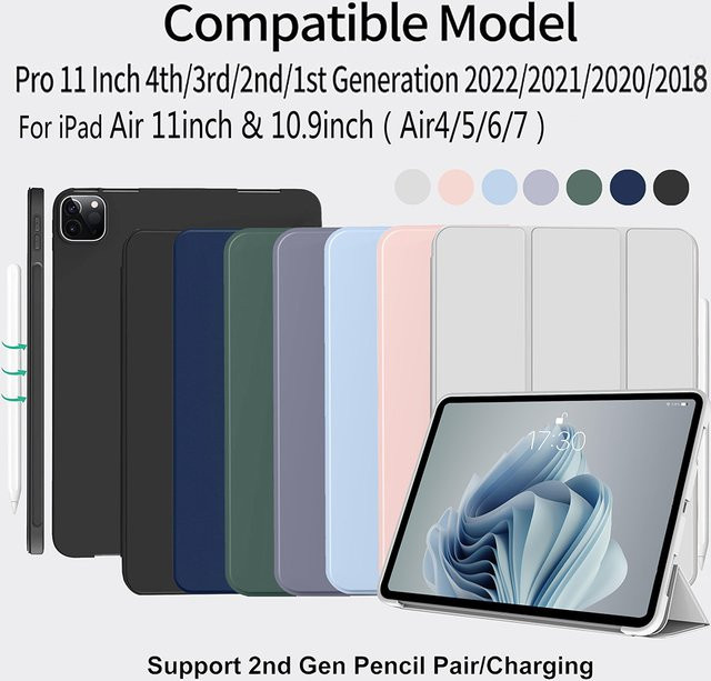Slim Stand Smart Cover Hülle für iPad Pro 11 Zoll (2018-2022) in Blau von tzion - Bild 1