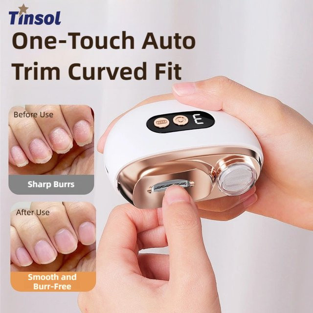 TINSOL Elektrischer Nagelknipser mit Polierung und LED-Licht, Unisex - Bild 1