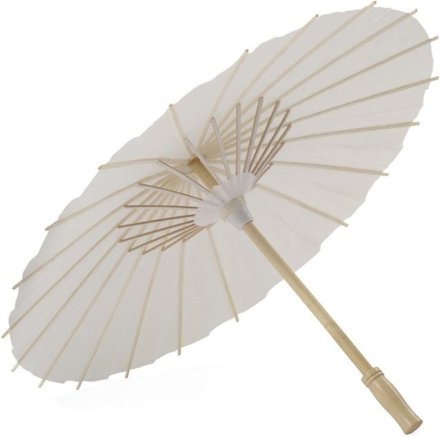 Eleganter Vintage Papier-Sonnenschirm in Weiß und Beige für Hochzeitsfotografie und Party-Dekoration - Bild 1