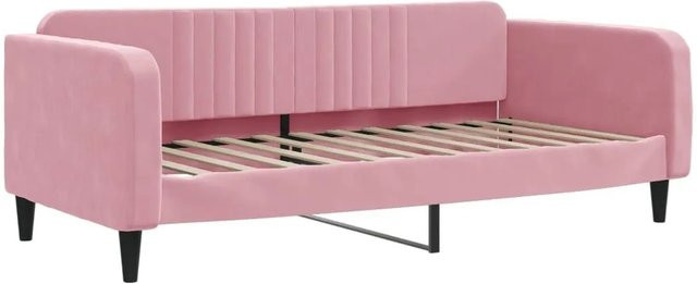 vidaXL Tagesbett in Rosa mit Samtbezug und Schlaffunktion, B/T/H: 120 x 200 x 75 cm - Bild 1