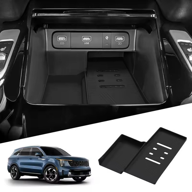 Suetlcoity Anti-Slip Silikon Matte für Kia Sorento 2021-2025 als kabelloses Ladepad in Schwarz - Bild 1