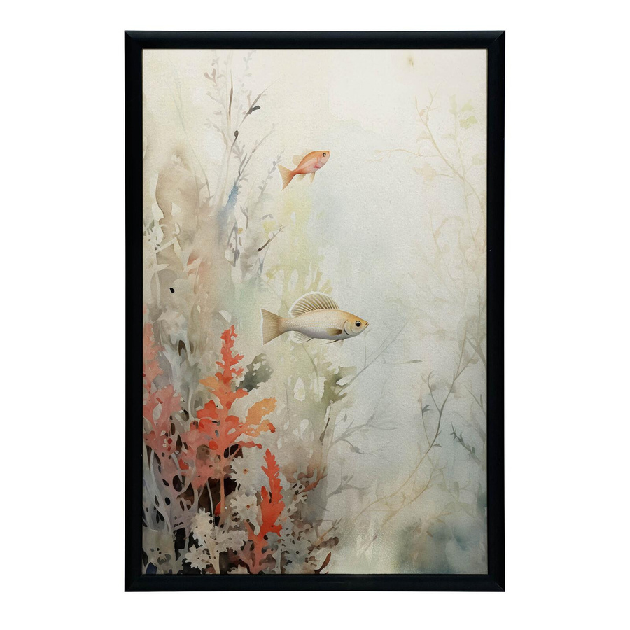 Wandbild Sanfte Farben des Meeresparadieses von iKable mit goldenem Aluminiumrahmen, Unterwasserwelt Motiv auf mattem Papier, Breite: 50 cm, Höhe: 70 cm - Bild 3