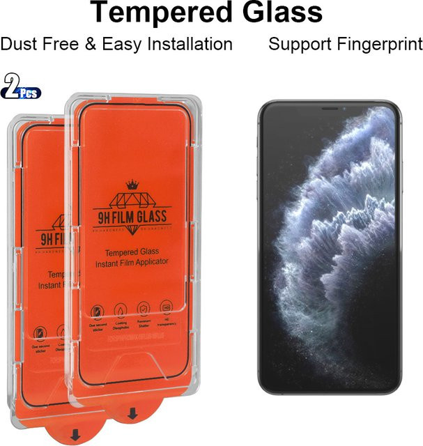 2 Stück HD gehärtetes Glas Displayschutzfolie für Apple iPhone 11 Pro Max, 11, 11 Pro, XR, XS Max, X, XS in Transparent - Bild 1