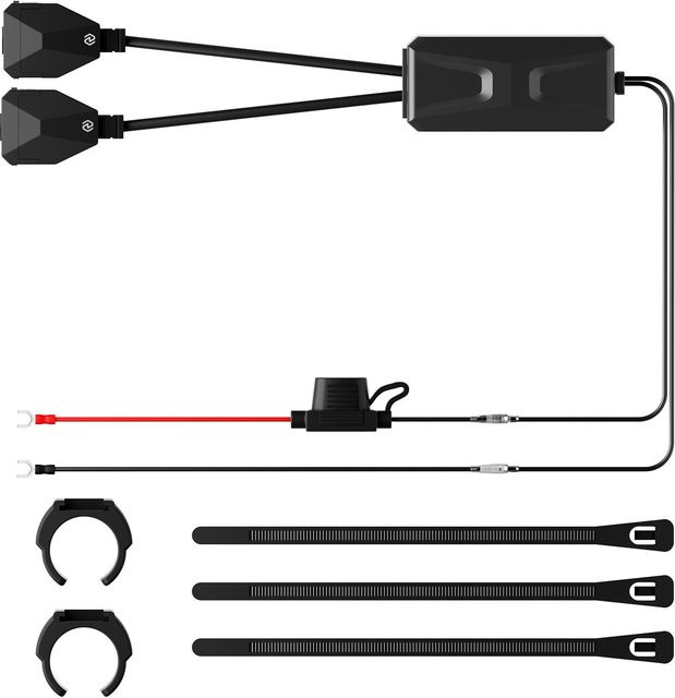 Igeteck Motorrad-Netzteil mit 30W USB-C PD und 18W USB-A Anschlüssen für ATV und Trike, 12V 24V Lenkerhalterung in Schwarz - Bild 1