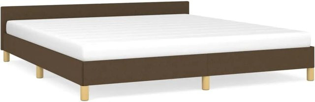 vidaXL Bettgestell mit Kopfteil in Dunkelbraun aus Stoff, B/T/H: 160 x 200 x 163 cm - Bild 1