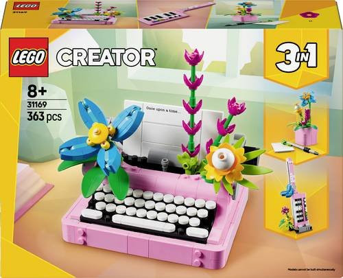 LEGO Schreibmaschine mit Blumen Konstruktionsspielzeug ab 8 Jahren - Bild 1