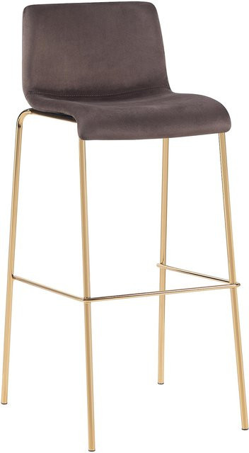 CLP Barhocker Hoover mit Samtbezug und Metallgestell in Gold-Optik - Bild 1