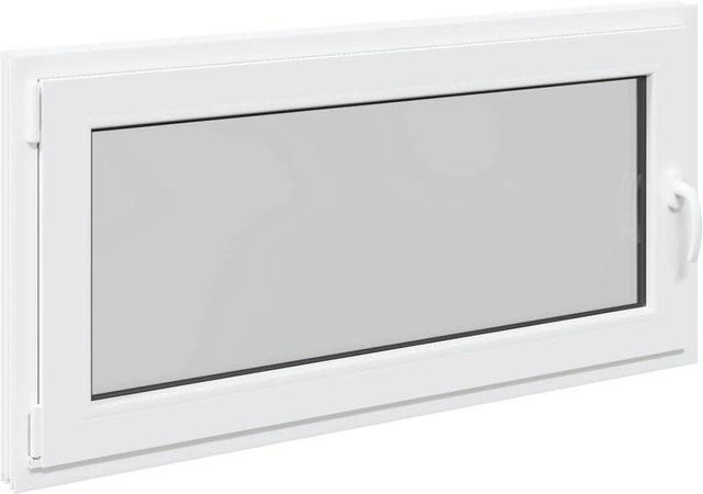 vidaXL Kellerfenster RISOR Weiß aus PVC und Glas, B/H: 120 x 60 cm - Bild 1