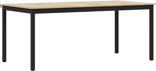 vidaXL Esstisch aus Holzwerkstoff in Eiche, rechteckig, Braun/Schwarz, B: 90 cm, H: 75 cm, T: 90 cm - Bild 1
