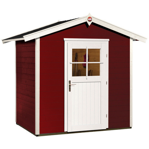 WEKA Gartenhaus 223 aus Fichtenholz mit Satteldach und Vordach in Rot, B/H/T: 260 x 227 x 174 cm - Bild 5