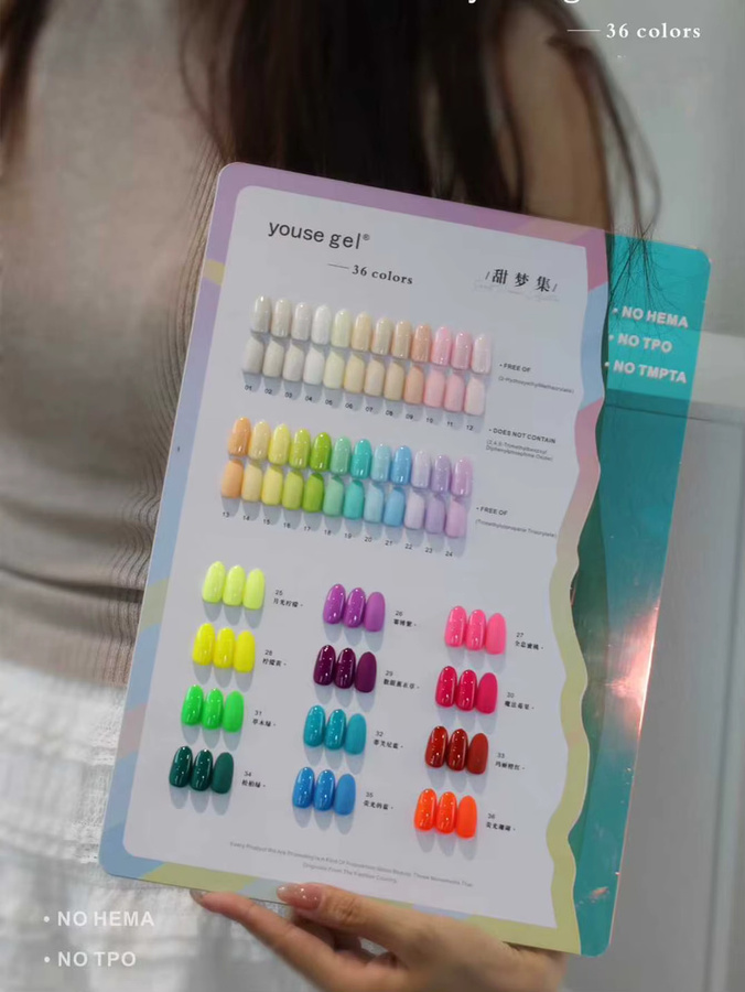 SJP Nagellack-Gel-Set, 36 Farben, fluoreszierend, glänzend, Unisex - Bild 3