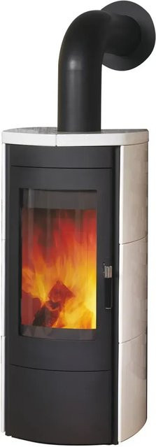 HARK Dauerbrand-Kaminofen Tiamo EX in Schwarz mit cremeweißen Keramikkacheln, 6 kW, B/T/H: 104,5 x 49,5 x 49,5 cm - Bild 1
