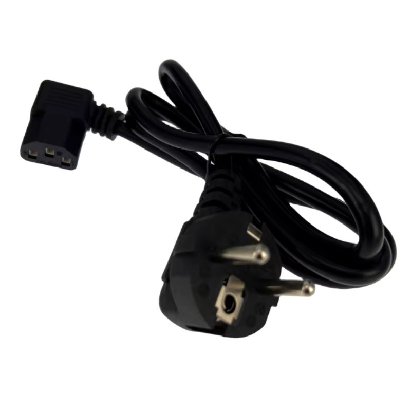 Fengyidz Abgewinkeltes C13 Computer EU Stromkabel mit Typ F Adapterstecker auf IEC C13, Schwarz, 1 m - Bild 3
