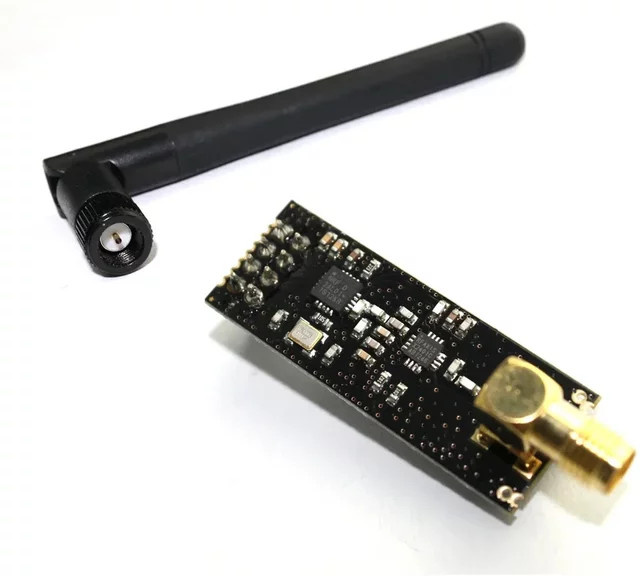 NRF24L01 PA LNA Wireless Modul mit Antenne für Arduino, 2,4 GHz Funkmodul mit 1100 Meter Reichweite, Schwarz - Bild 1