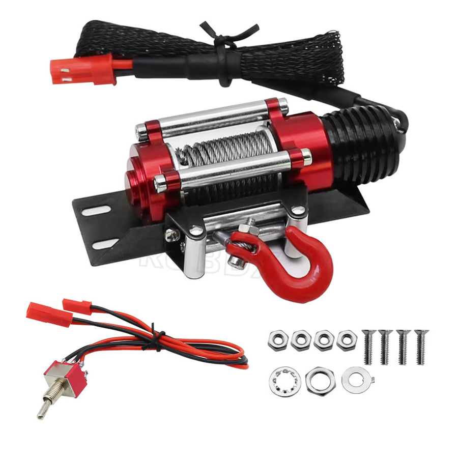 BDXRc RC Auto Metall Stahl Wired Automatische Simulierte Winde, Rot - Bild 3