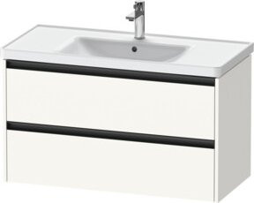 Duravit Waschtischunterschrank Ketho.2 in Weiß Matt mit 2 Schubladen, wandhängend, B: 98,4 cm, T: 45,5 cm, H: 54,9 cm - Bild 1