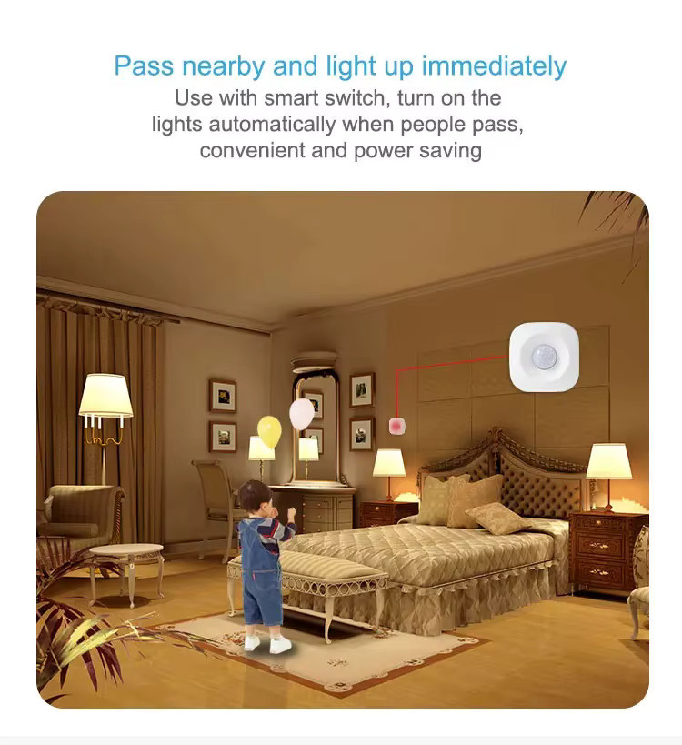 Tuya Smart Home Zigbee WiFi PIR Bewegungssensor in Weiß für Alexa zur App-gesteuerten Sicherheitsüberwachung - Bild 5