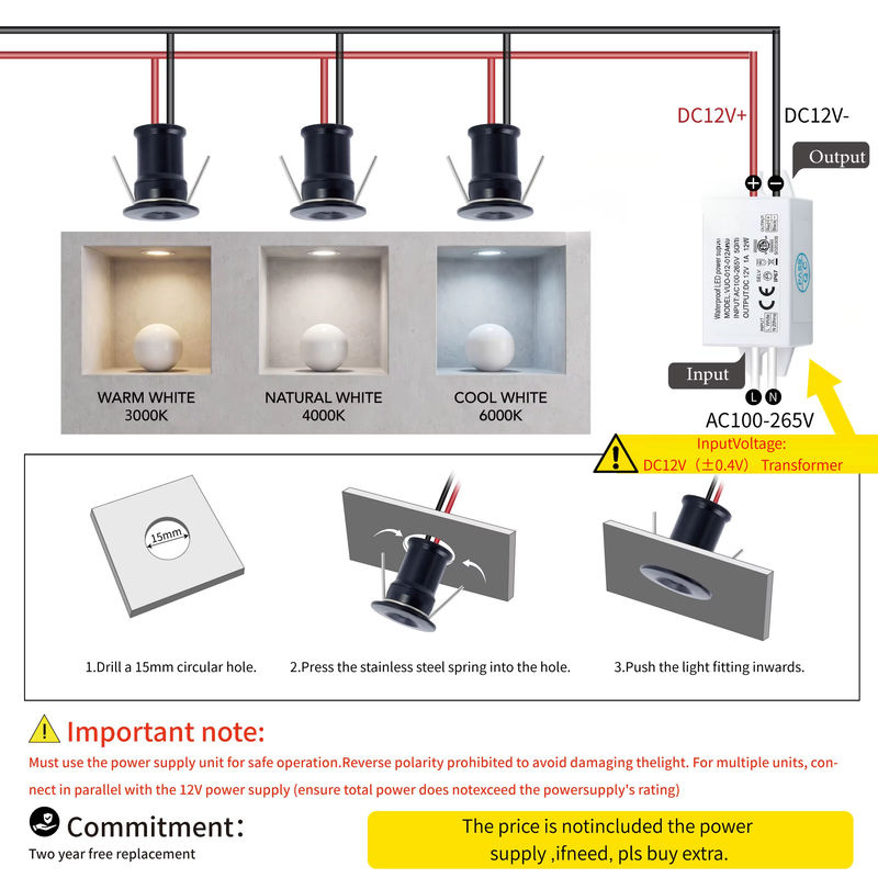 LUCERNA LED Mini-Strahler dimmbar IP65 aus Aluminium für Küche und Schlafzimmer in Weiß, Schwarz oder Silber - Bild 4
