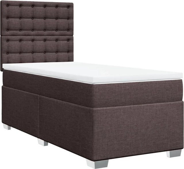 vidaXL Boxspringbett mit Matratze Dunkelbraun B/T/H: 80 x 200 x 150,5 cm - Bild 1