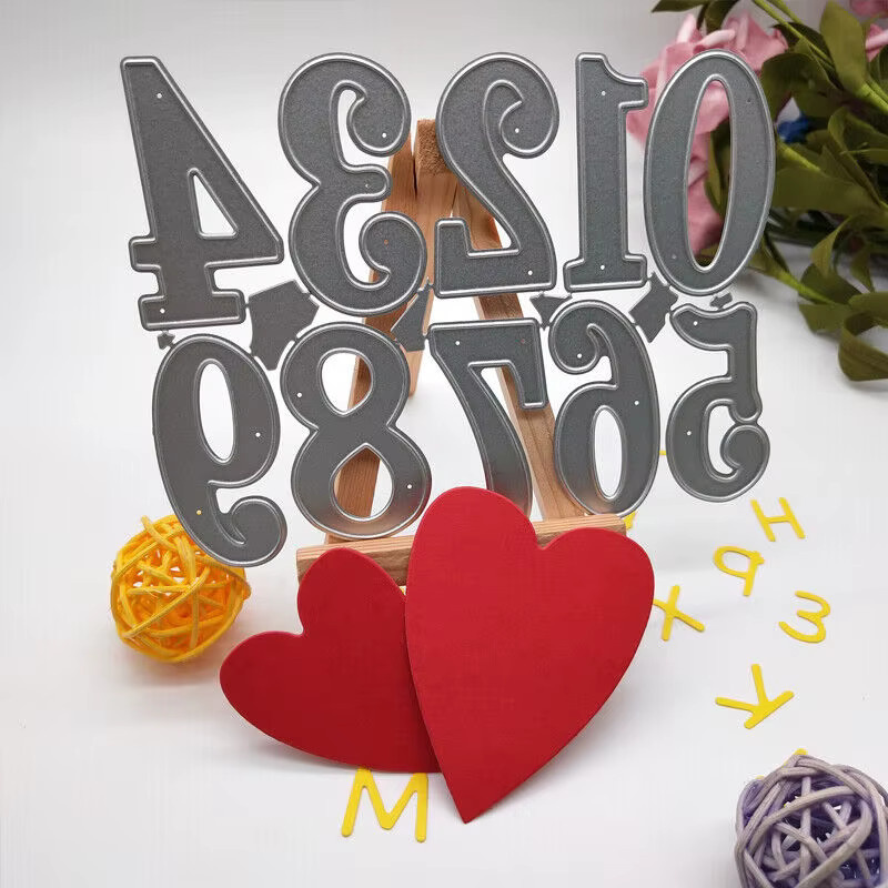 Metall-Stanzformen mit Zahlen und Buchstaben in Silber für DIY Scrapbooking und dekorative Prägungen - Bild 4