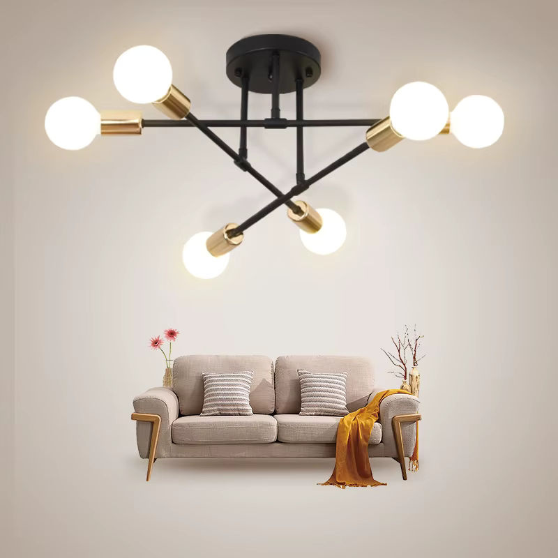 CHENBEN LED Kronleuchter Modern Rund in Schwarz und Weiß aus Metall und Glas für Wohnzimmer, Esszimmer und Küche - Bild 5