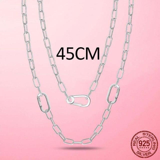 Halskette 925 Sterlingsilber, Gliederkette, Damen, 45 cm, 50 cm, weiß - Bild 1