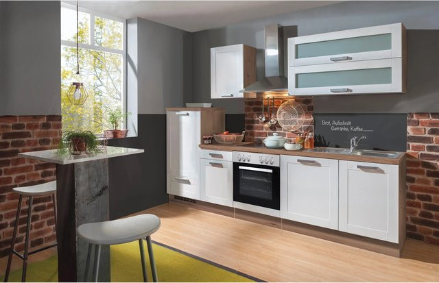Menke Küchenzeile Artisan Premium Landhaus in Artisan-Eiche Nachbildung und Weiß, Breite: 270 cm, Höhe: 133 cm, Tiefe: 60 cm - Bild 1