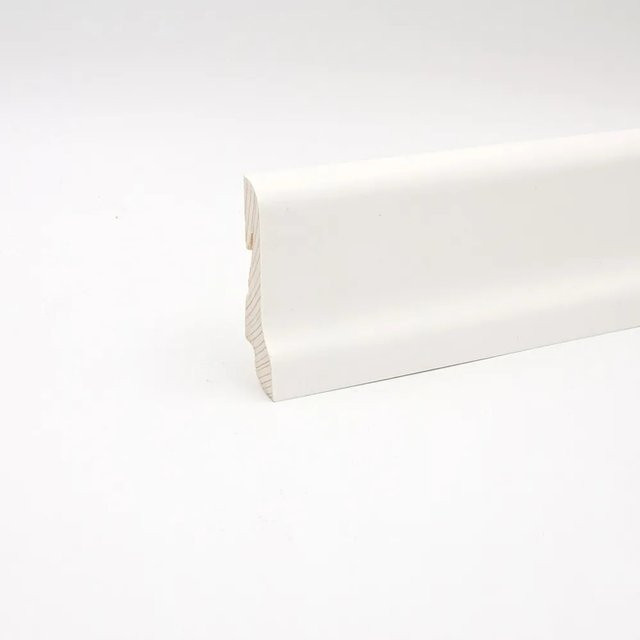 Döllken Profiles Sockelleiste Clipfix A aus Holz mit Starkfolie in Weiß, H x B x T: 60 mm x 21 mm x 2500 mm - Bild 1