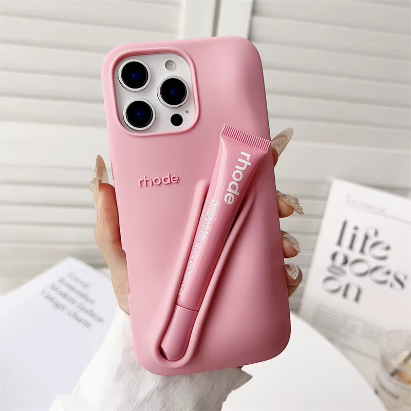 RHODE Silikon-Handyhülle mit Lippenstift-Halter für iPhone 11 12 13 14 15 16 17 Air Pro Max Plus, stoßfeste Schutzhülle - Bild 3
