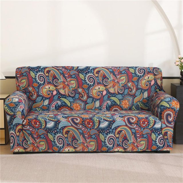 Stretch Sofabezug von Yiran Furniture für Ecksofas und Chaiselongues, elastischer Möbelprotektor mit Grafikdesign, Mehrfarbig, Breite: 190-230 cm - Bild 1