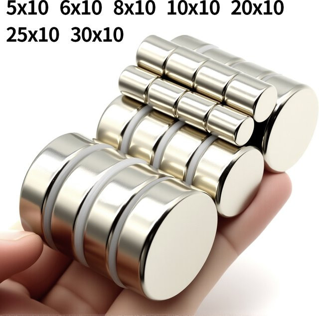 imans Kühlschrankmagnete aus Metall in Silber für Heimwerker, Büro, Whiteboard und Werkstatt, B/H: 10 x 10 mm, 20 x 10 mm, 30 x 10 mm - Bild 1